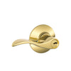 Schlage Accent Bright Brass Entry Lockset 1-3/4 in.