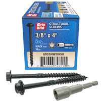 Grip-Rite 3/8 in. wire X 4 in. L Star Hex Washer Head Structural Screws 50 pk