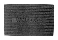 J & M Home Fashions 30 in. L X 18 in. W Charcoal Welcome Rubber Door Mat