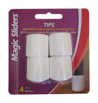 Magic Sliders Rubber Leg Tip White Round 1-1/8 in. W 4 pk