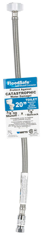 Watts FloodSafe PVC Toilet Supply Line 3/8 I.D. Ballcock x 7/8 O.D. Ballcock x 20 L in.