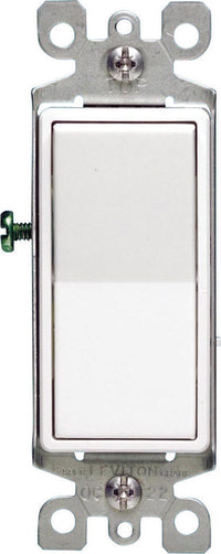 Leviton Decora 15 amps 3-Way Antimicrobial Treated Rocker AC Quiet Switch White 1 pk