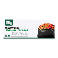 Iron-Hold 39 gal Lawn & Leaf Bags Drawstring 10 pk (Pack of 12)