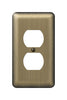 Amerelle Devon Brushed Brass Brass 1 gang Stamped Steel Duplex Outlet Wall Plate 1 pk