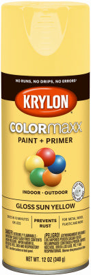 Krylon K05541007 12 Oz Sun Yellow Gloss COLORmaxx Spray Paint