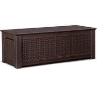 Rubbermaid Patio Chic 65 in. W X 29 in. D Brown Plastic Deck Box 136 gal