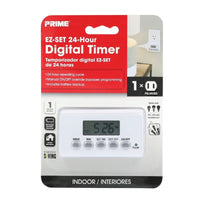 Prime Indoor Digital Timer 125 V White