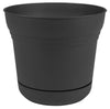 Bloem 10.75 in. H Plastic Saturn Flower Pot Black