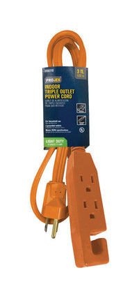 Projex Indoor 3 ft. L Orange Triple Outlet Cord