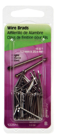 Hillman 18 Ga. x 1 in. L Bright Steel Brad Nails 1 pk 2 oz. (Pack of 6)