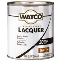 Watco Satin Clear Oil-Based Alkyd Wood Finish Lacquer 1 qt (Pack of 6)