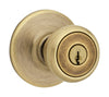 Kwikset  Tylo  Antique Brass  Entry Knobs  ANSI/BHMA Grade 3  1-3/4 in.