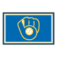 MLB - Milwaukee Brewers Light Blue 4ft. x 6ft. Plush Area Rug