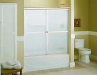 Sterling Advantage 55.5 in. H X 59.625 in. W Nickel Clear Frameless Shower Door