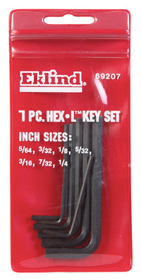 Eklind Tool Hex-L 5/64 to 1/4 SAE Short Arm Hex L-Key Set Multi-Size in. 7 pc. (Pack of 6)