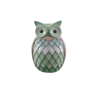 Meadow Creek Ceramic Green 8.27 in. Terra Cotta Owl Garden Statue (Pack of 4)