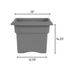 Bloem Veranda 14.3 in. H X 18 in. W X 18 in. D Plastic Planter Box Charcoal