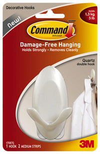 3M Command Medium Plastic Hook 3-1/4 in. L 1 pk