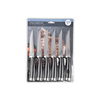 Core Kitchen Black/Silver Stainless Steel Steak Knife Set 4.5 L in.