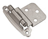 Hickory Hardware P243-SN 3/8" Inset Satin Nickel Surface Self-Closing Hinges 2 Count