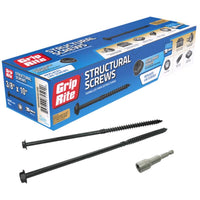 Grip-Rite 3/8 in wire X 10 in. L Star Hex Washer Head Structural Screws 50 pk