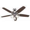 Hunter Builder Plus 52 in. Brushed Nickel Brown LED Indoor Ceiling Fan