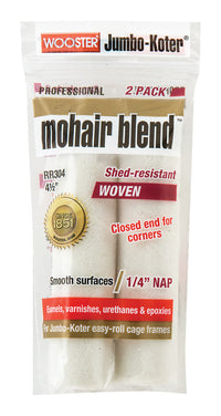 Wooster Jumbo-Koter Mohair Blend 4 1/2 in. W X 1/4 in. Mini Paint Roller Cover 2 pk