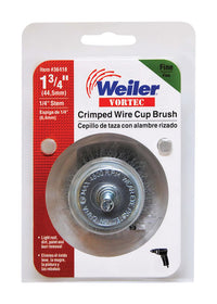 Weiler Vortec 1-3/4 in. D X 1/4 in. Fine Steel Crimped Wire Cup Brush 4500 rpm 1 pc