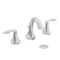 Chrome two-handle high arc bathroom faucet