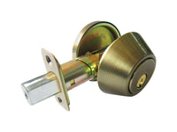 Faultless Antique Brass Single Cylinder Deadbolt 1-3/4 in in.