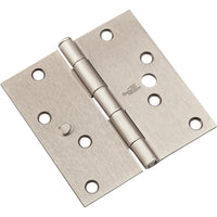 V512 4" SQR Hinge with Security Stud 3/pk - Satin Nickel