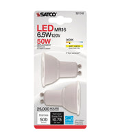 Satco MR16 GU10 LED Bulb Soft White 50 Watt Equivalence 2 pk