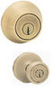 Kwikset Tylo Antique Brass Entry Lock and Double Cylinder Deadbolt 1-3/4 in.