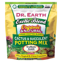 Dr. Earth Exotic Blend Organic Cacti and Succulent Potting Soil 4 qt (Pack of 12).