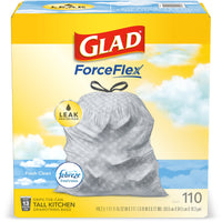 Glad Force Flex 13 gal Fresh Scent Tall Kitchen Bags Drawstring 110 pk (Pack of 3)