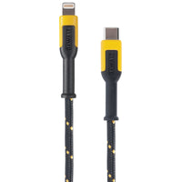 DeWalt Black/Yellow Reinforced Lightning to USB-C For Apple 4 ft. L