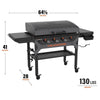 Blackstone Iron Forged 36" Omnivore Griddle 4 Burner Liquid Propane Outdoor Griddle with Hood Black