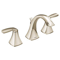 Polished nickel two-handle high arc bathroom faucet