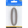 Hillman Distinctions 4 in. Silver Brushed Nickel Self-Adhesive Number 0 1 pc (Pack of 3)