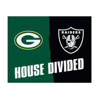 NFL House Divided - Packers / Raiders House Divided Rug