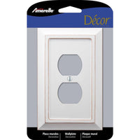 Amerelle Savannah White 1 gang Wood Duplex Outlet Wall Plate 1 pk