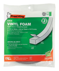 Frost King Gray Vinyl Clad Foam Weather Seal For Doors and Windows 10 ft. L X 0.38 in.