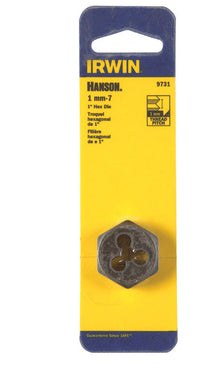 Irwin Hanson High Carbon Steel Metric Hexagon Die 7 - 1 mm 1 pc