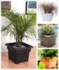 Bloem Chocolate Resin UV-Resistant Square Veranda Planter 11 H x 14 W in.