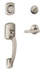 Schlage Greenwich Broadway Satin Nickel Handleset 1-3/4 in.