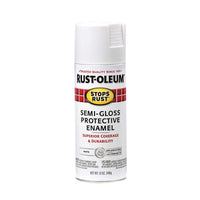 Rust-Oleum Stops Rust Semi-Gloss White Spray Paint 12 oz. (Pack of 6)