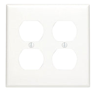 Leviton White 2 gang Nylon Duplex Wall Plate 1 pk