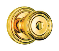 Brinks Push Pull Rotate Barrett Polished Brass Entry Knob KW1 1.75 in.