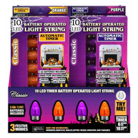 Magic Seasons Orange/Purple 9 in. Prelit String Lights (Pack of 12)