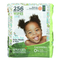 Seventh Generation Free and Clear Baby Wipes - Refills - Case of 3 - 256 Count